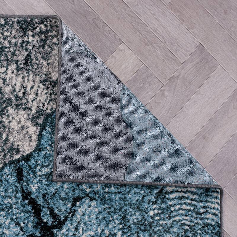 World Rug Gallery Contemporary Floral Design Black Area Rug