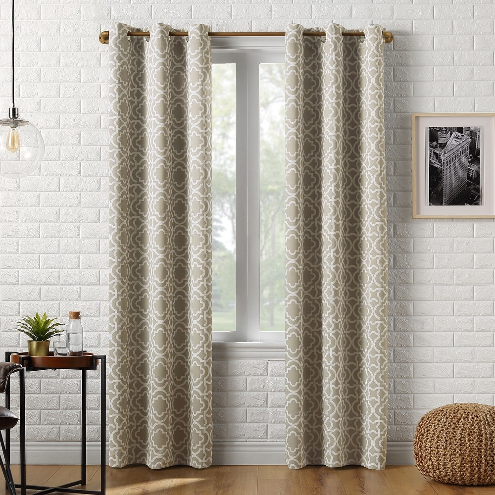 Sun Zero Barnett Trellis Blackout Grommet Curtain Panel, Single Panel