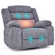 preview thumbnail 1 of 36, 270° Swivel Velvet Recliner, Extra Wide Power Recliner Chair w/Heat Massage - USB & Type C Charging Port