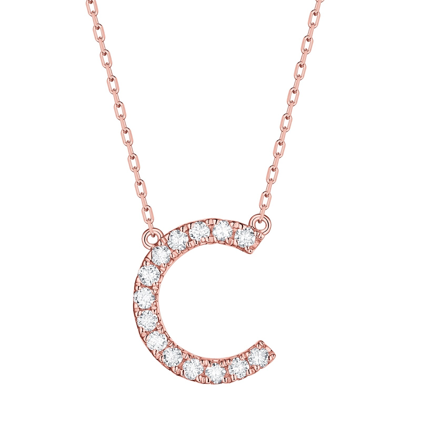 Letter c necklace white gold clearance