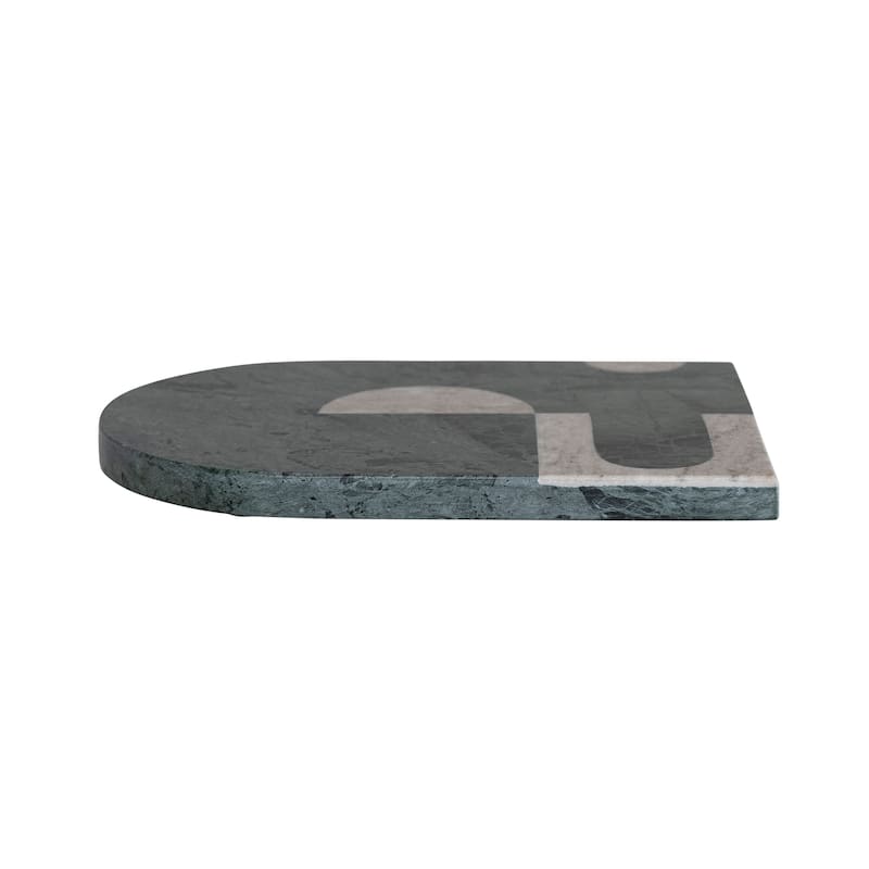 Marble Cheese Slicer and Cutting Board with Abstract Design - 11.8"L x 7.8"W x 0.6"H