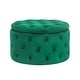 preview thumbnail 4 of 32, Adeco Round Velvet Storage Ottoman, Button Tufted Footrest Footstool