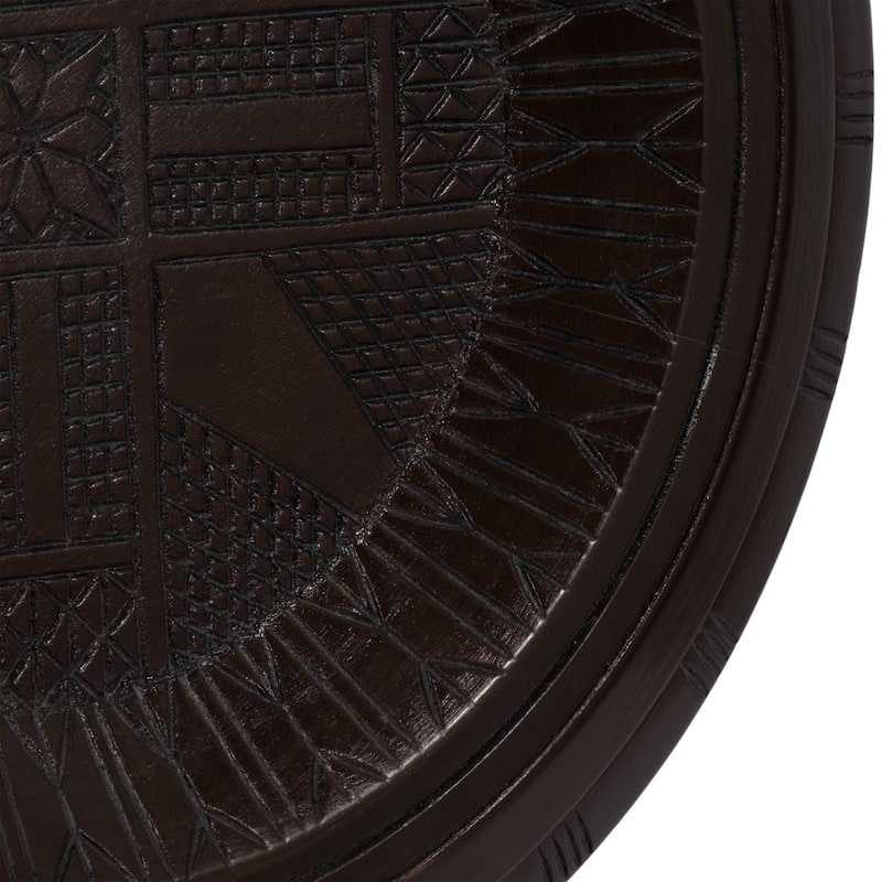 24" Aztec Table Sculpture Contemporary Abstract Metal and Wood Brown Aztec Decor for Home or Office Modern - 17" x 17" x 24"