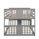 preview thumbnail 6 of 12, Full Over Full Bunk Bed with Ladder and Guardrail, Grey