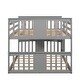 preview thumbnail 4 of 10, Full Over Full Bunk Bed with Solid Pine Wood Frame, Maximized Space, and Safety Guardrails