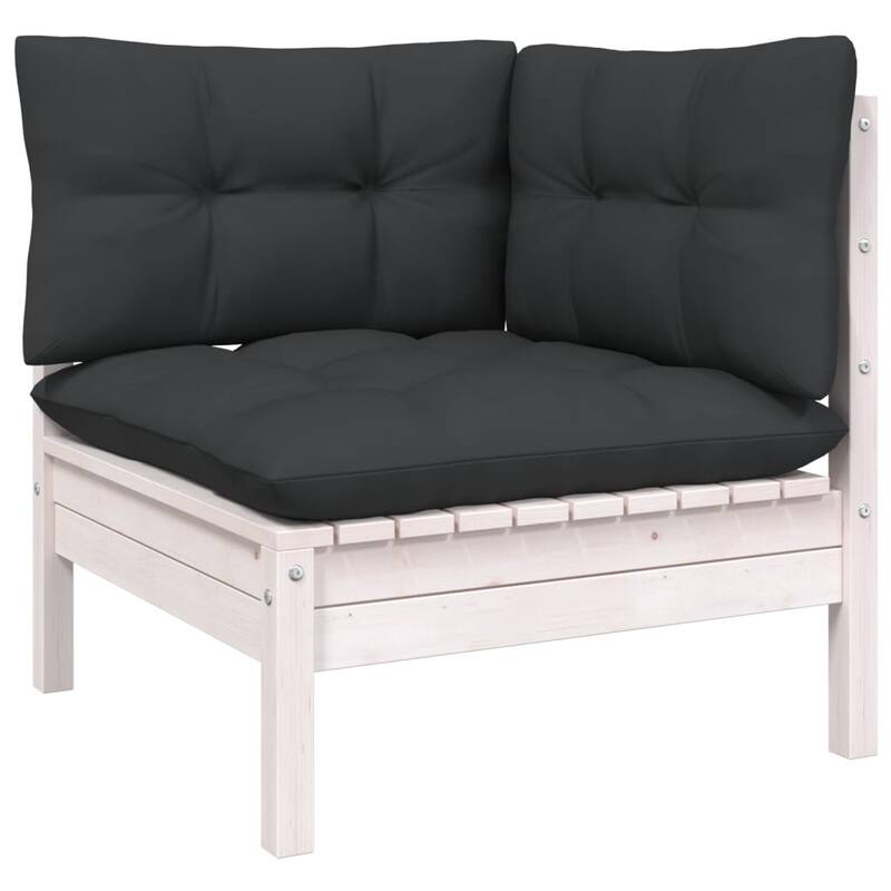 vidaXL Solid Pinewood Patio Lounge Set 14 Piece with Cushions Multi Colors