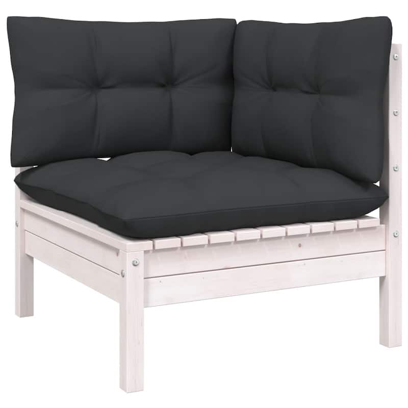 vidaXL Solid Pinewood Patio Lounge Set 7 Piece with Cushions Multi Colors - 25" x 25" x 24.6"