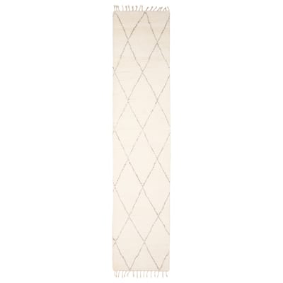 ECARPETGALLERY Hand-knotted Tangier Cream Wool Rug - 2'6 x 11'8