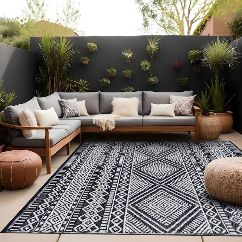 Beverly Rug Boho Outdoor Rug Waterproof for Patio, RV Camping