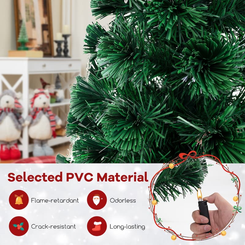 Gymax 4/5/6/7 FT Artificial Xmas Tree w/ 270 Branch Tips 509 Warm