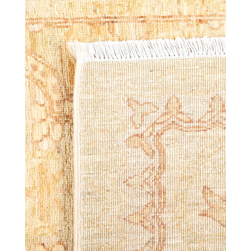 Overton Hand Knotted Wool Vintage Inspired Modern Contemporary Eclectic Ivory Runner Rug