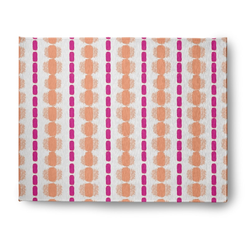 Watercolor Stripe Spring Chenille Rug - Orange-Orchid - 8' x 10'