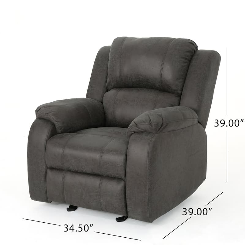 Upholstered Linen Manual Recliner Sofa Chair with Adjustable Backrest and Footrest, Modern Home Lounge Chair for Living Room