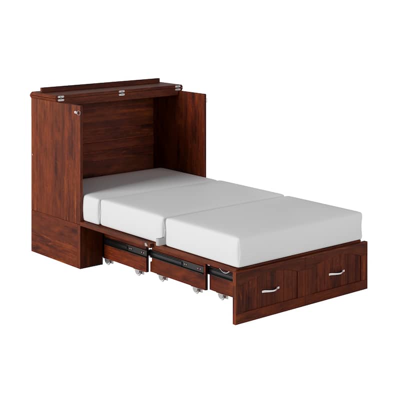 Southampton Murphy Bed Chest with Mattress & Built-In Charger