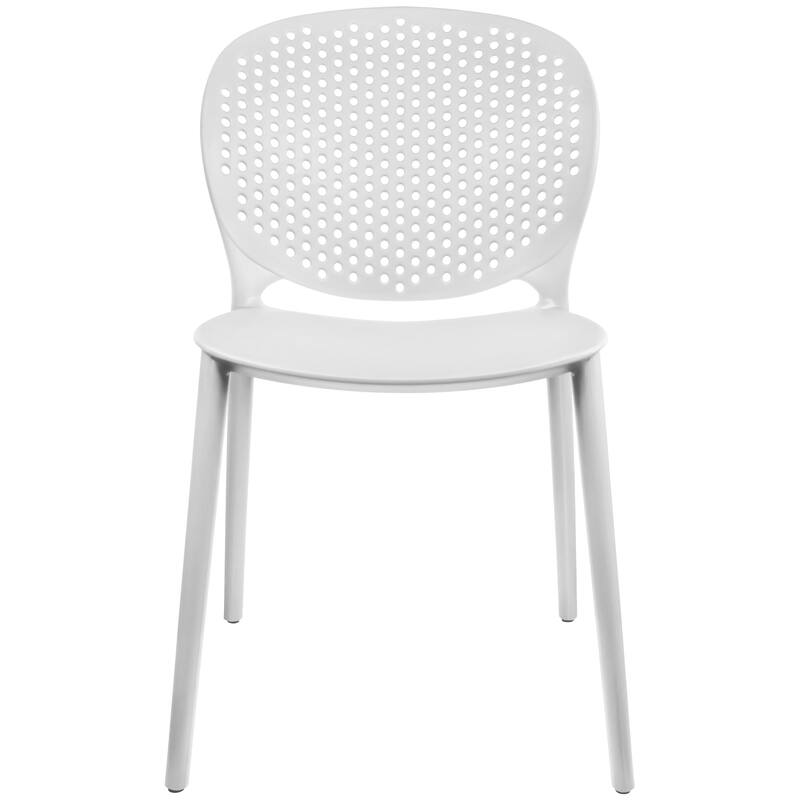 Armless Stacking Molded Matte Dining Side Chairs Patio Indoor Outdoor Kitchen Bedroom Set of 2