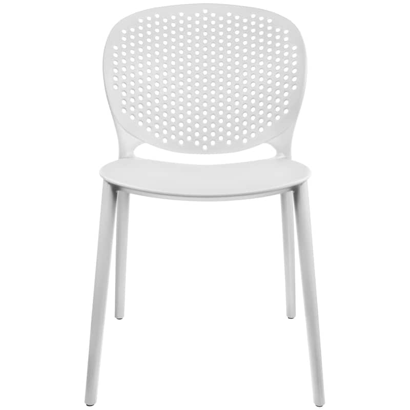 Modern Plastic Garden Patio Indoor or Outdoor Dining Stackable Chair UV Protected Armless With Dot Back Surf