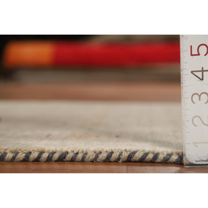 Hand Knotted Oriental 100% Wool Carpet Tribal Animal Pictorial Brown Gabbeh Area Rug - 4' 11'' X 3' 0''