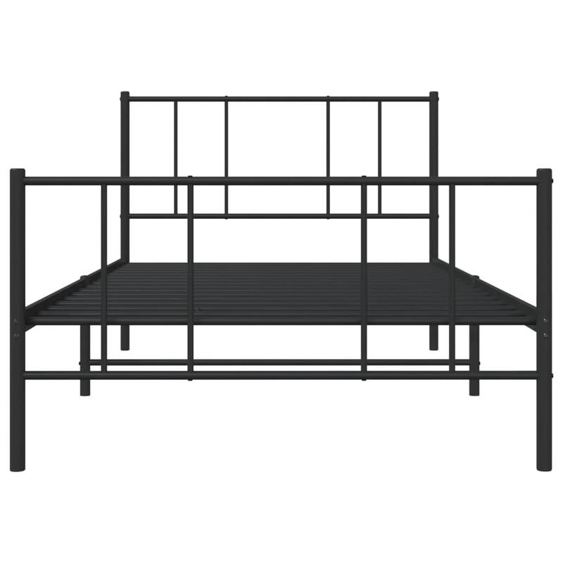 vidaXL Metal Bed Frame with Headboard, No Mattress