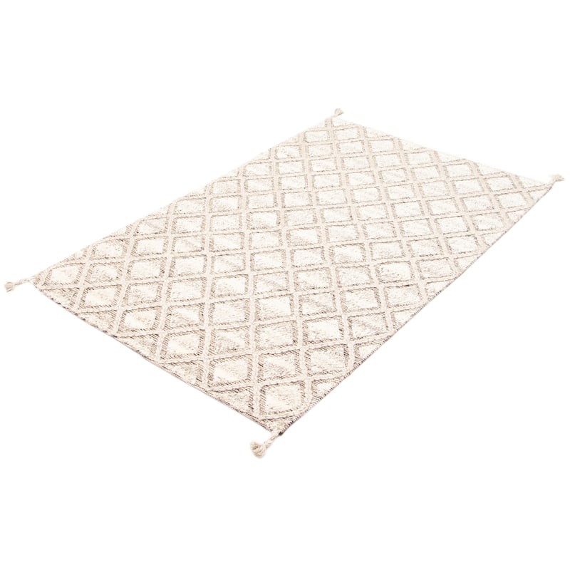 ECARPETGALLERY Braid weave Sienna Cream Wool Rug - 5'0 x 8'0