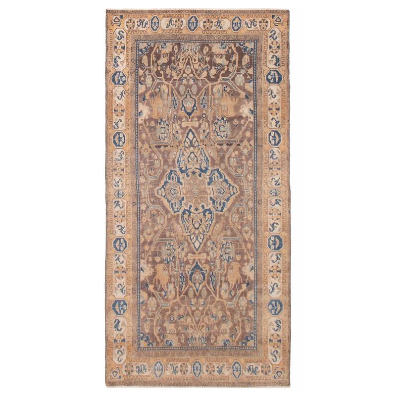 ECARPETGALLERY Hand-knotted Antalya Vintage Brown Wool Rug - 4'9 x 9'8 - Brown - 4'9 x 9'8
