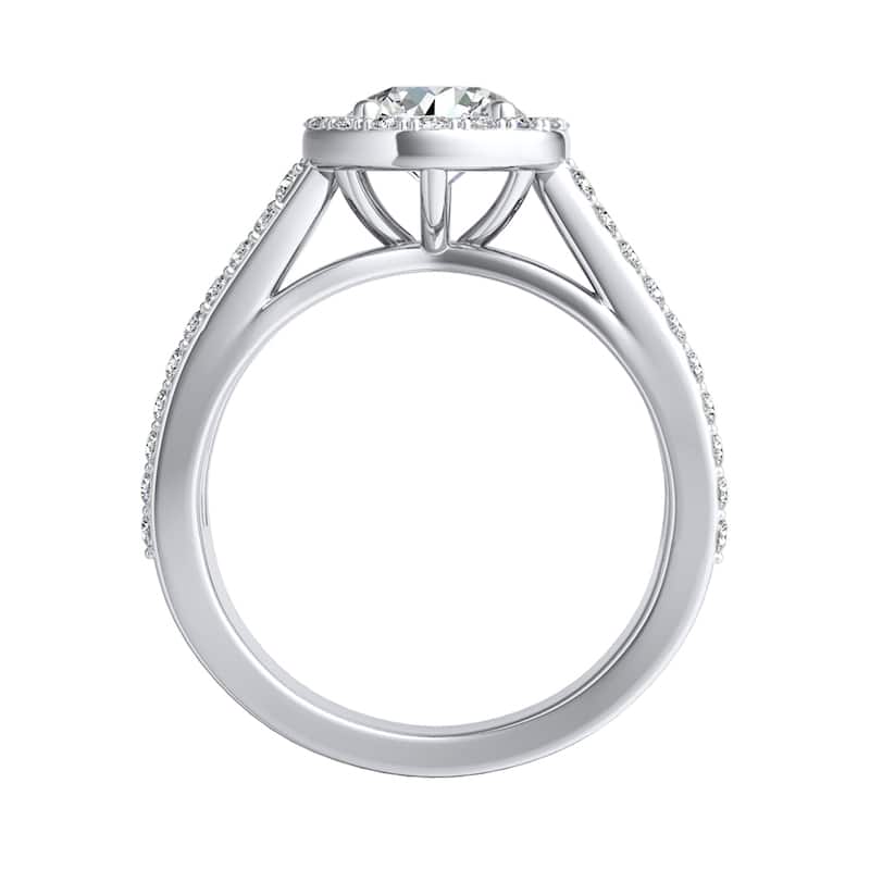Auriya 14k Gold Triple Band Round Halo Diamond Engagement Ring 1 1/3ctw (G-H, VS1-VS2)