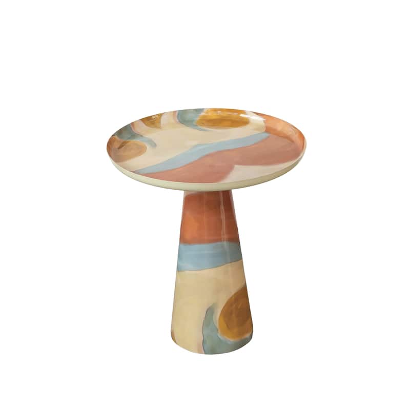 Mosaic Enameled Metal Table