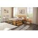 preview thumbnail 13 of 13, Natural Full Size Wood Platform Bed with Storage Shelves and 2 Under-bed Storage Drawers