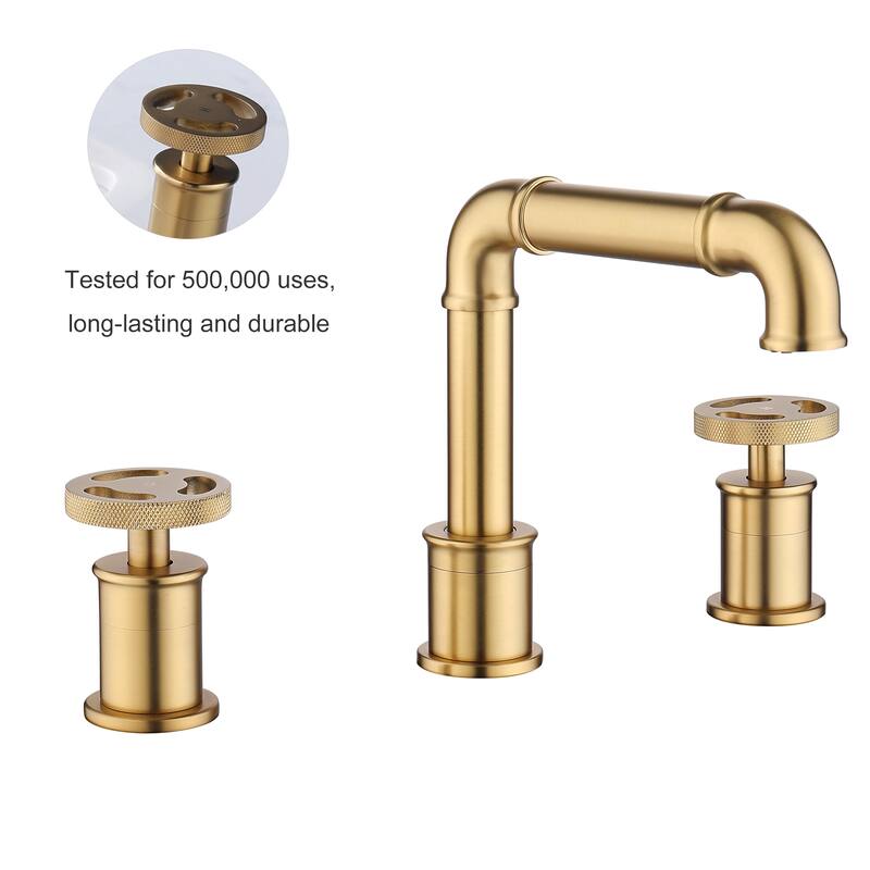 Modern Deck Mounted Bathroom Faucet Widespread with 2-Handle in Black