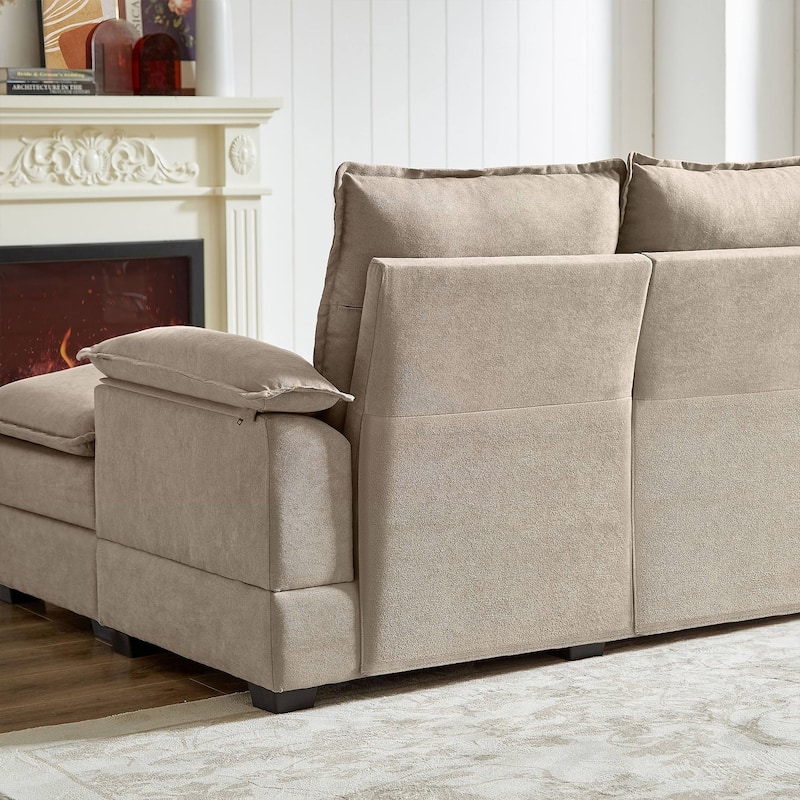 82.28 Inches L Shape Sectional Sofa with Cloud Seats for Living Room