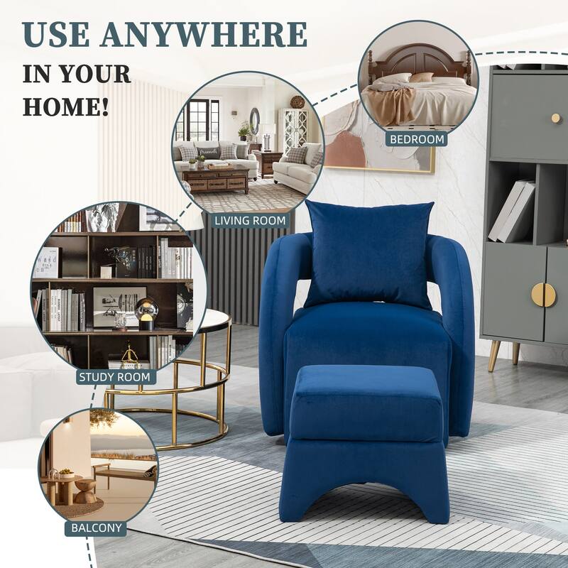 Mid Century Modern Barrel Chair Upholstered Club Tub Round Arms Chair for Living Room