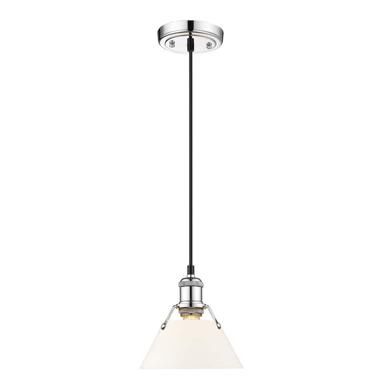Orwell 7.5" Wide Small Pendant in Chrome with Opal Glass - Silver