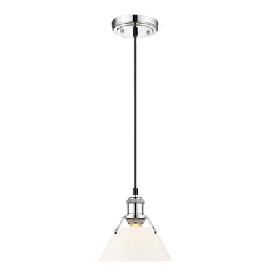 Orwell 7.5" Wide Small Pendant in Chrome with Opal Glass - Silver