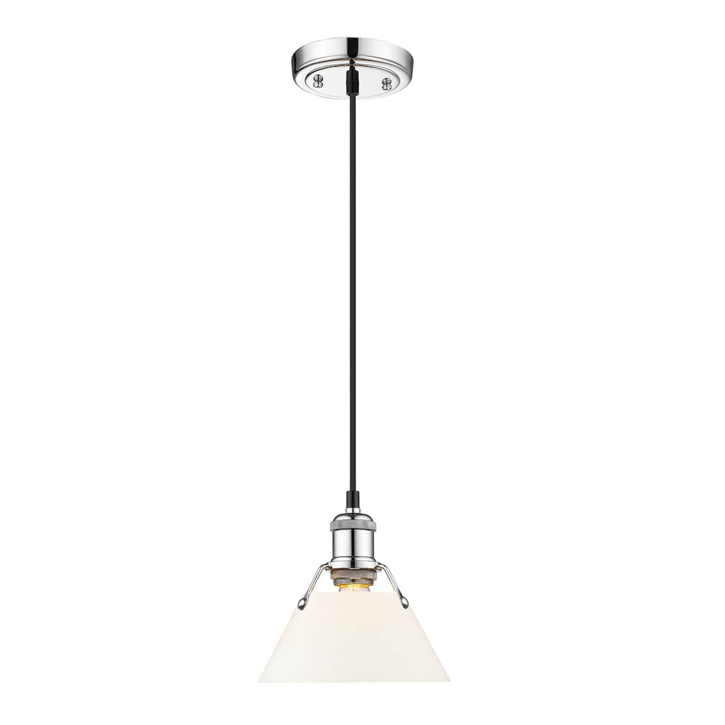 Orwell 7.5" Wide Small Pendant in Chrome with Opal Glass - Silver