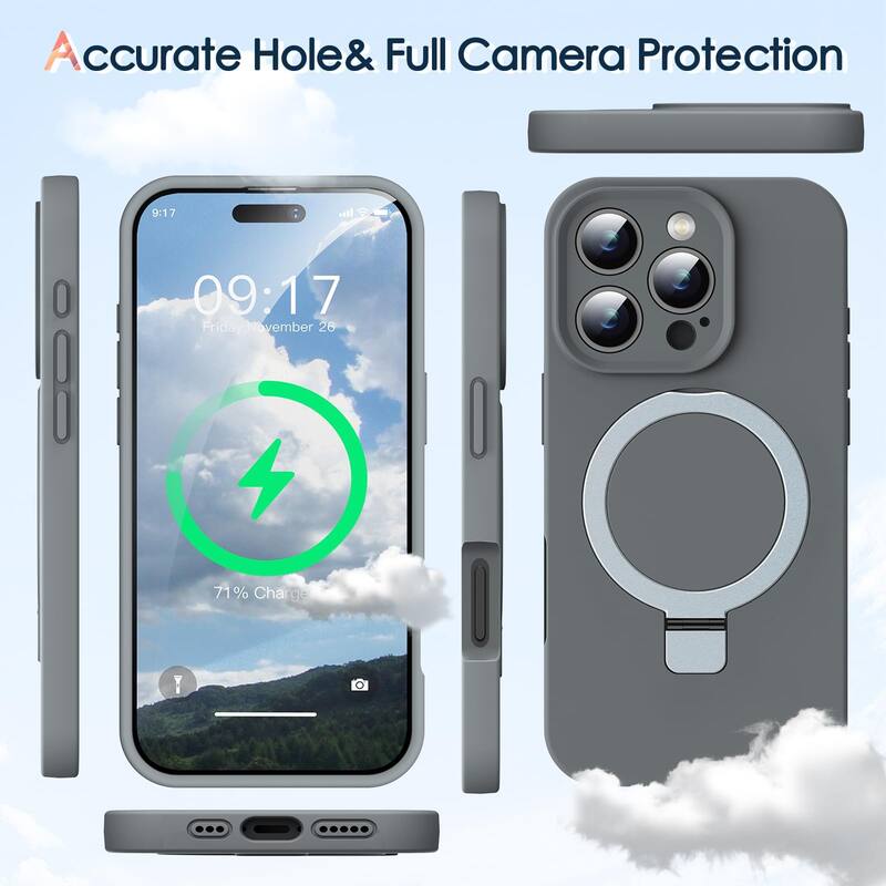 iPhone 16 Pro Max Case, Liquid Silicone,Moisturizing Factor,Extreme Soft Slim Phone Case with Stand Compatible with MagSafe 6.9"