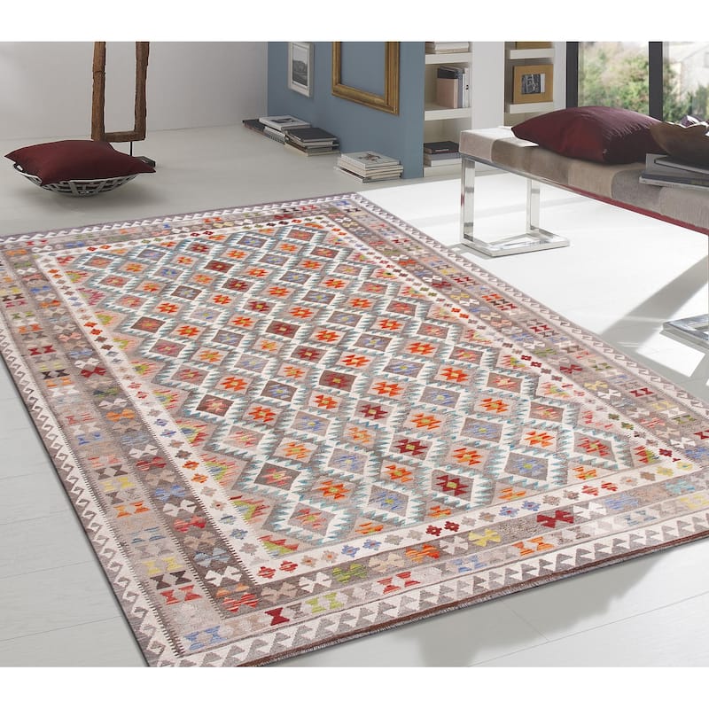 Pasargad Home Kilim Reversible Wool Multicolor Area Rug - 8' 4'' X 11' 4''