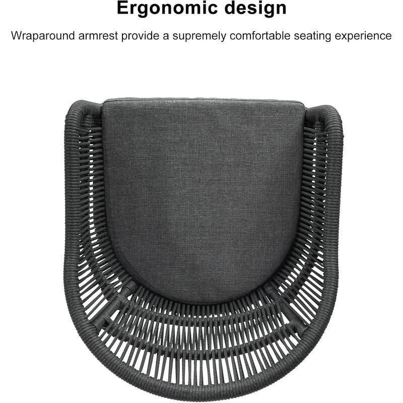 PURPLE LEAF Outdoor Counter Bar Stools Set of 4 Patio Aluminum Barstools with Back and Cushions Metal Modern Wicker Chairs