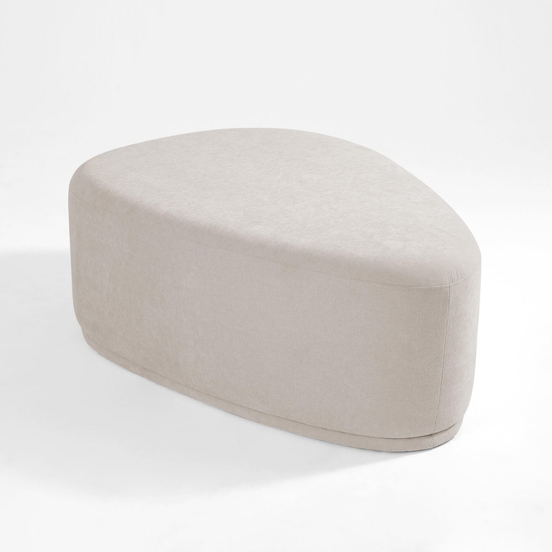 Bonnie 26"/43" W Chenille Small/ Oversized Triangular Cheese Ottoman
