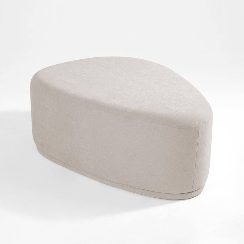 Leon 43" W Modern Oversized Chenille Triangular Cheese Ottoman