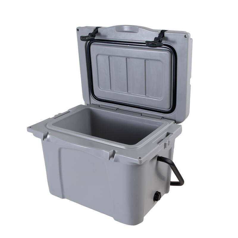 25QT Portable Cooler, Insulated Hard Cooler with Bottle Opener, Cup Holder, Forming Ruler, Travel, Beach, Camping, Fishing