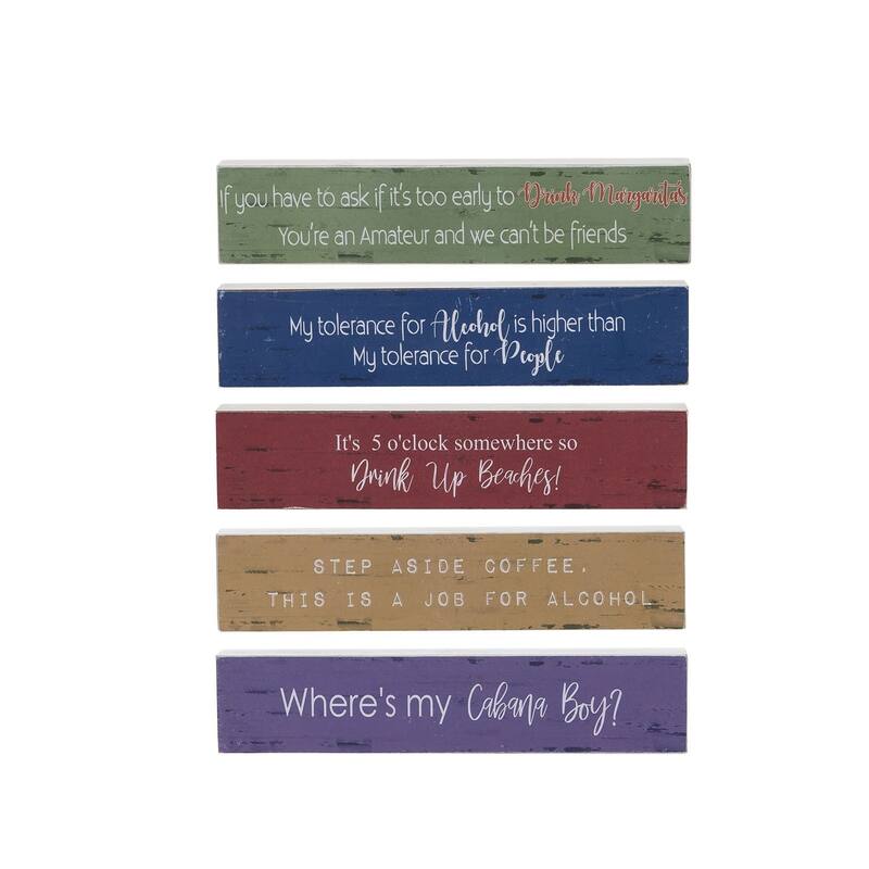 Set Of Sassy Summer Signs 7 x 0.75 x 1.5 Inches. Décor Decoration