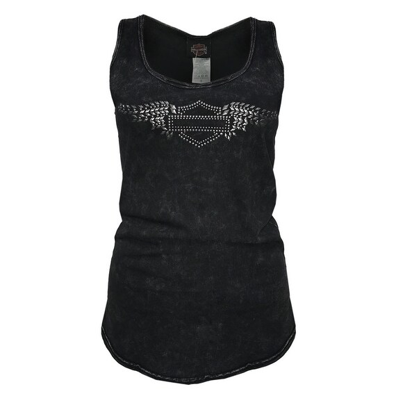 Shop Harley Davidson Women S Matte Studded Wings Scoop Sleeveless