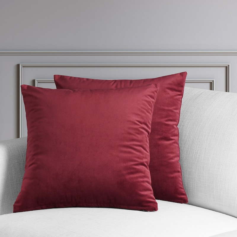 Exclusive Fabrics Heritage Plush Velvet Cushion Cover (Set of 2) - Cinema Red