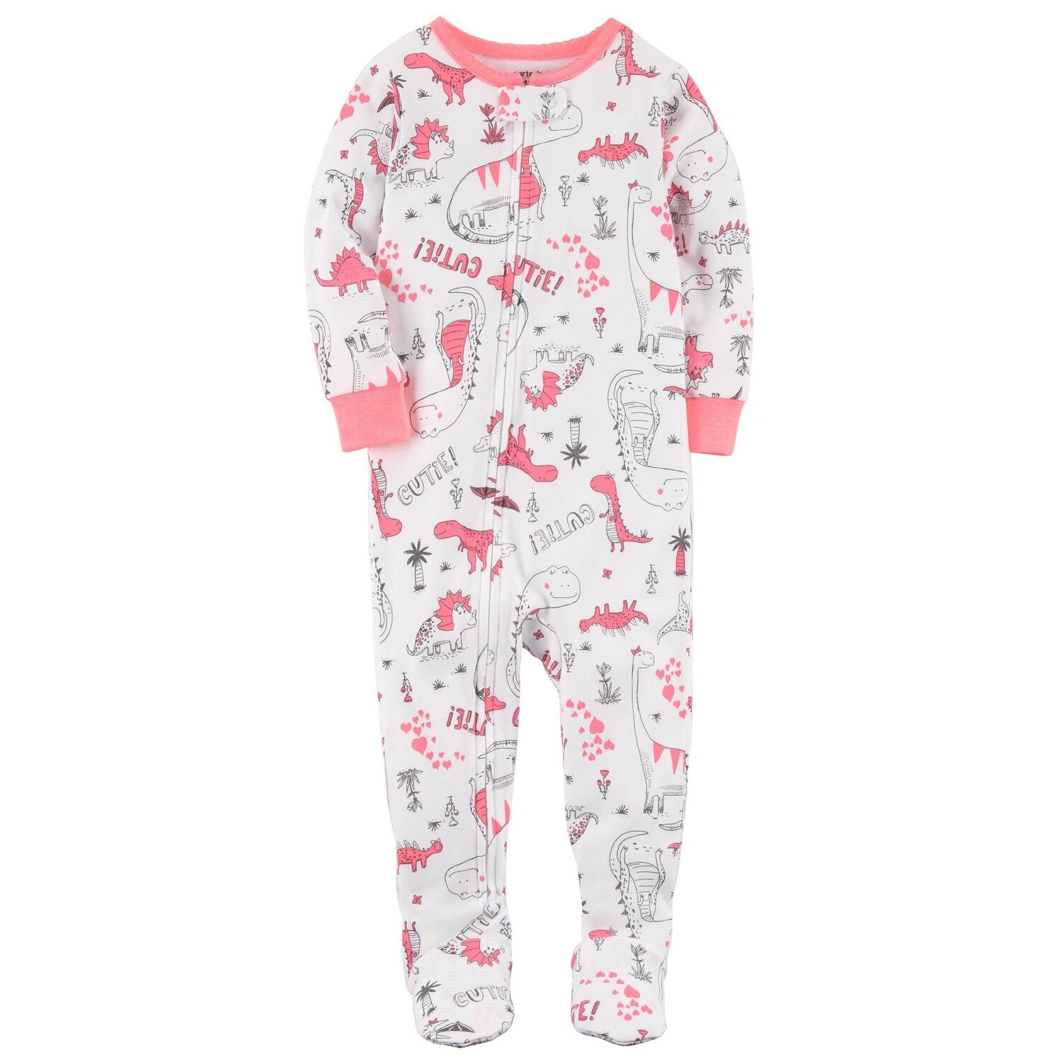 carters baby girl dinosaur pajamas
