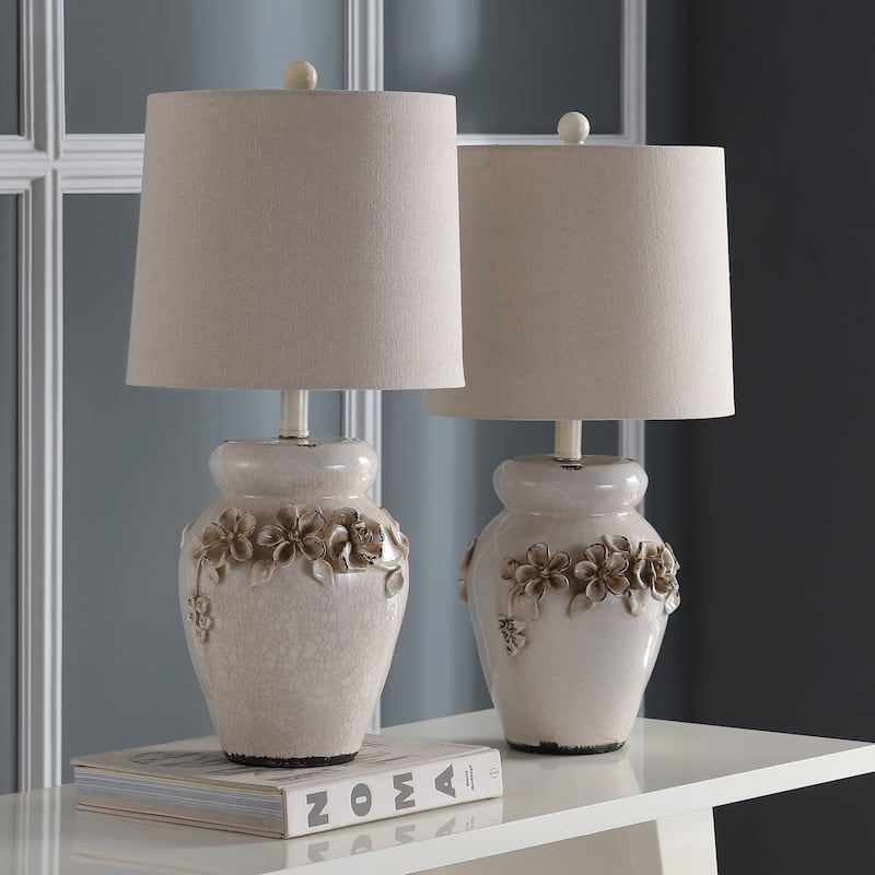 SAFAVIEH Lighting Gisela 24-inch Floral Garden Table Lamp (Set of 2) - 12"x12"x24" - 12Wx12Dx24H