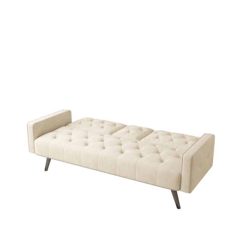 72 inch Velvet Sofa Bed With Two Cup Holders