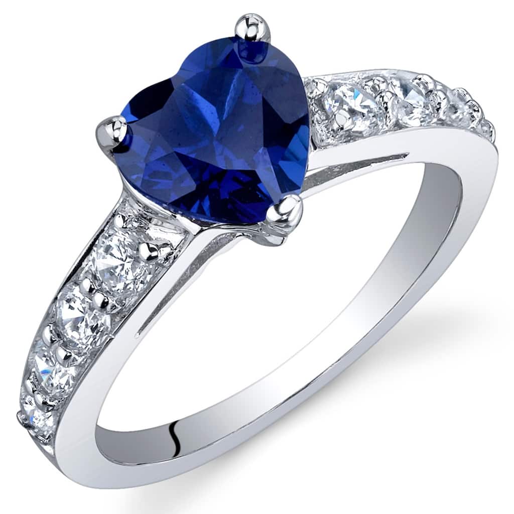 Sterling Silver 1.75 ct Created Sapphire Birthstone Ring