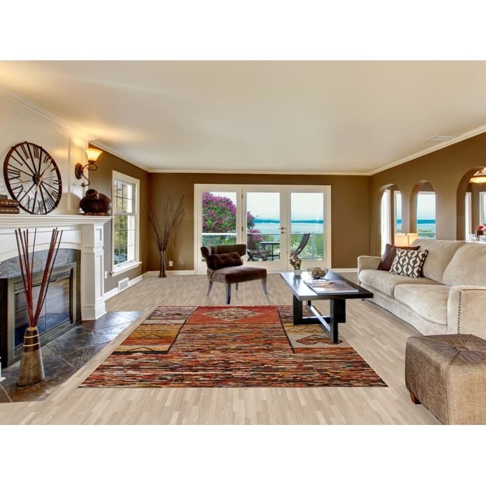 Geometric Moroccan Oriental Area Rug Handmade Bedroom Wool Carpet - 6'9" x 9'7"