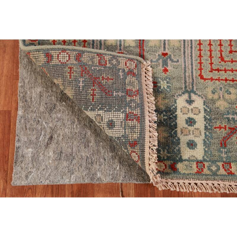 Hand Knotted Oriental 100% Wool Carpet Traditional Geometric Greys & Charcoal Heriz (serapi) Area Rug - 5' 11'' X 2' 7''