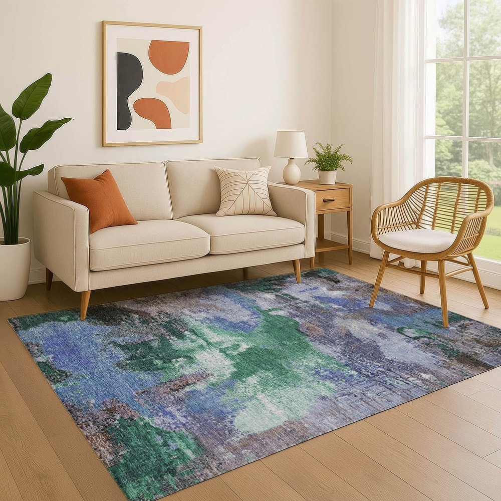 Premium Washable Super Soft Abstract Brushstrokes Mayfield Rug