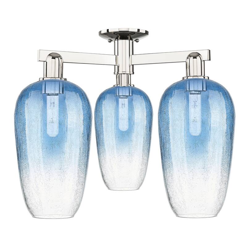 Innovations Lighting Downtown Urban - Brookhaven Flute - 3 Light 25" Semi-Flush Mount